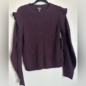 WORTHINGTON Ribbed Knit Sweater Women's M Dark Violet Pullover Long Sleeve